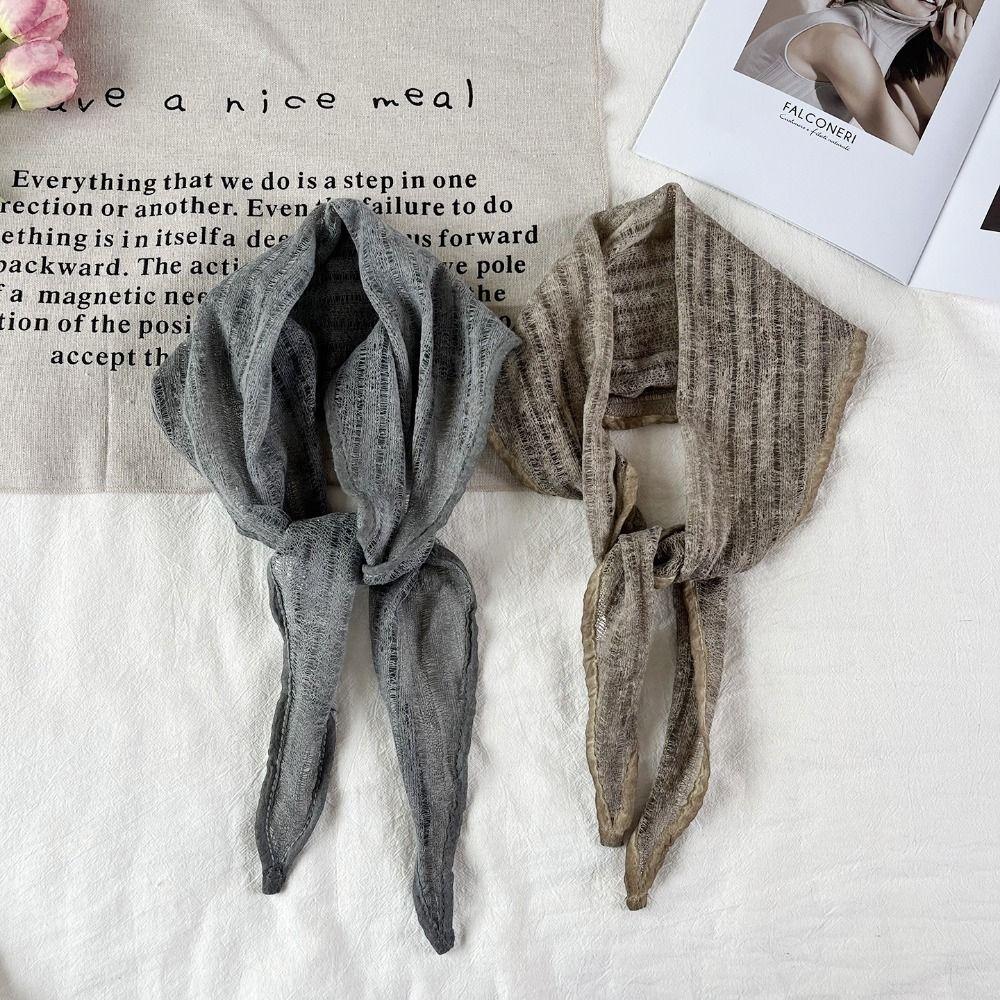 Hollowed-out Triangle Scarf Pure Color Neckerchief Trendy Neck Scarf  Photo Props