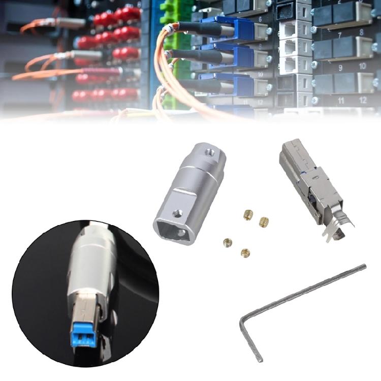 USB B Type B Male Jacks Aluminum Frame for DIY Printer Data Cord Construction and Repair 6mm Apertures