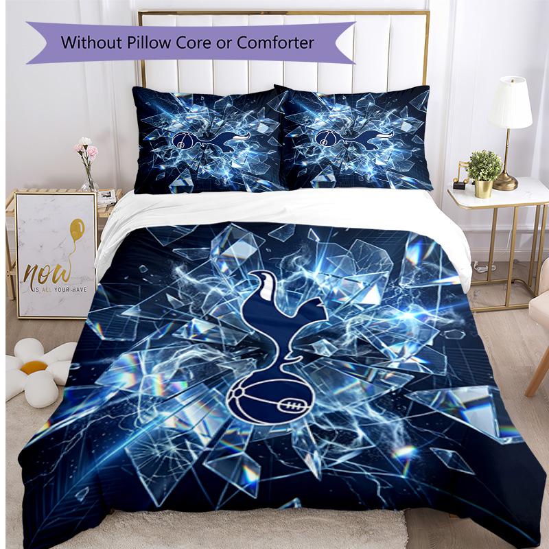 Tottenham Hotspur Pattern Printed 3PCS Bedding Set Soft Skin-Friendly Washable Duvet Cover & Pillowcases Set All Season Bedroom