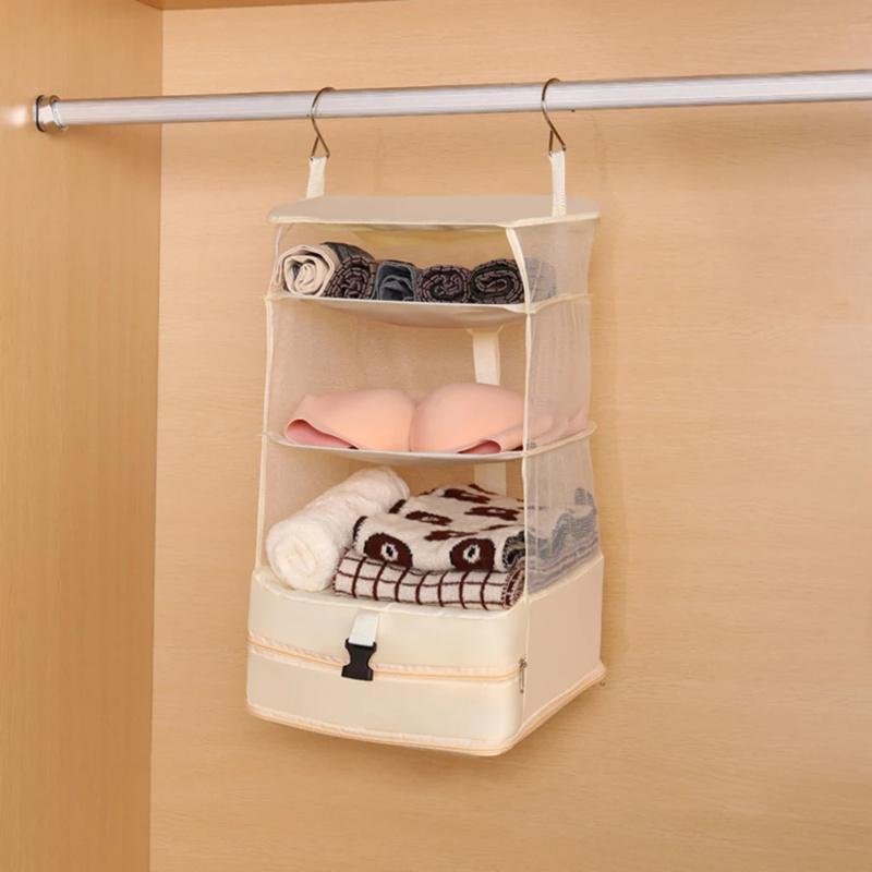 Hanging Travel Storage Bag Multi-Functional Dormitory Wardrobe Organizer for Clothing Underwear Socks Compression Bag for Home