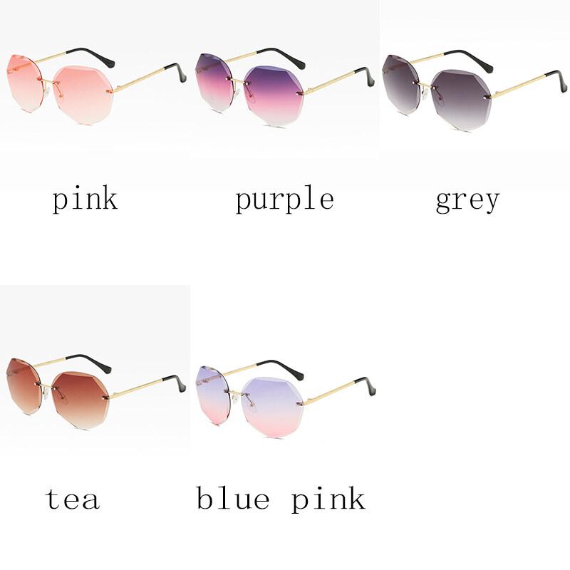 Модные женские новые солнцезащитные очки женские безрамные солнцезащитные очки с отделкой солнцезащитные очки с отделкой из полигональных линз женские очки