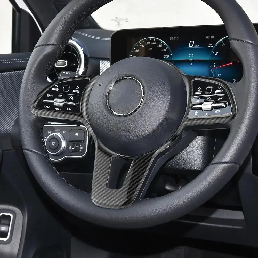 For Mercedes Benz W177 W247 W205 W213 C118 W118 A B C E G CLA GLB Class Steering Wheel Panel Cover Trim Sticker Car Accessories