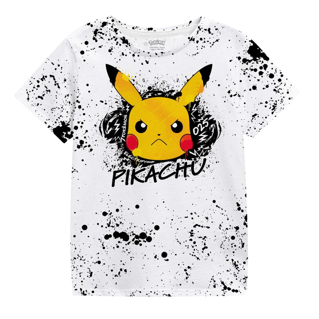 POKEMON Childrens/Kids Electrifying 025 Pikachu Splattered T-Shirt
