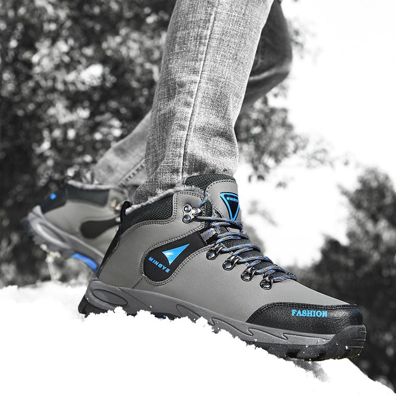 Мужская зимняя обувь с высоким берцем, уличная походная обувь, обувь большого размера 39–47