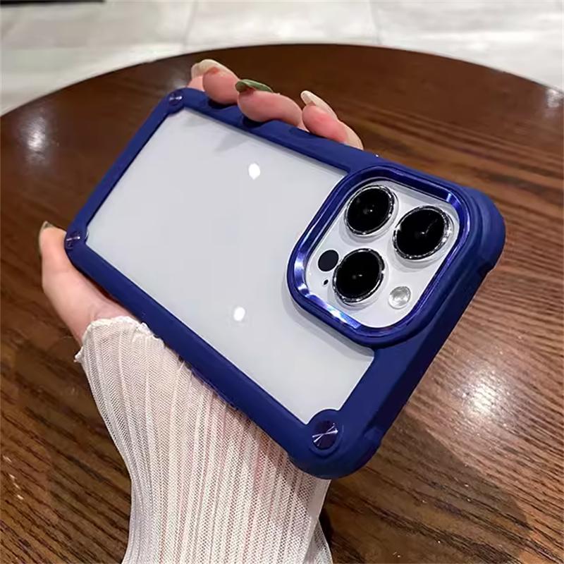 Ударопрочный бронированный чехол TPU для iPhone 15 14 13 12 11 Pro Max 7 8 Plus XS XR X SE прочный бампер гибридный прозрачный жесткий чехол