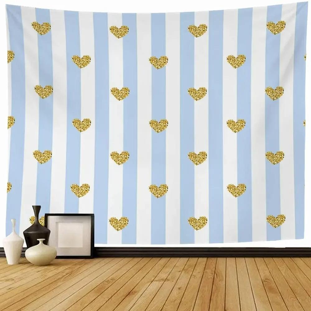 Красочный акварельный гобелен с рисунком сердца, украшение для офиса, гостиной, настенный гобелен для дома