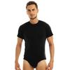 Men Adults One Piece Shaper Romper Lingerie Party Clubwear Round Neck Short Sleeves T-shirt Bodysuit
