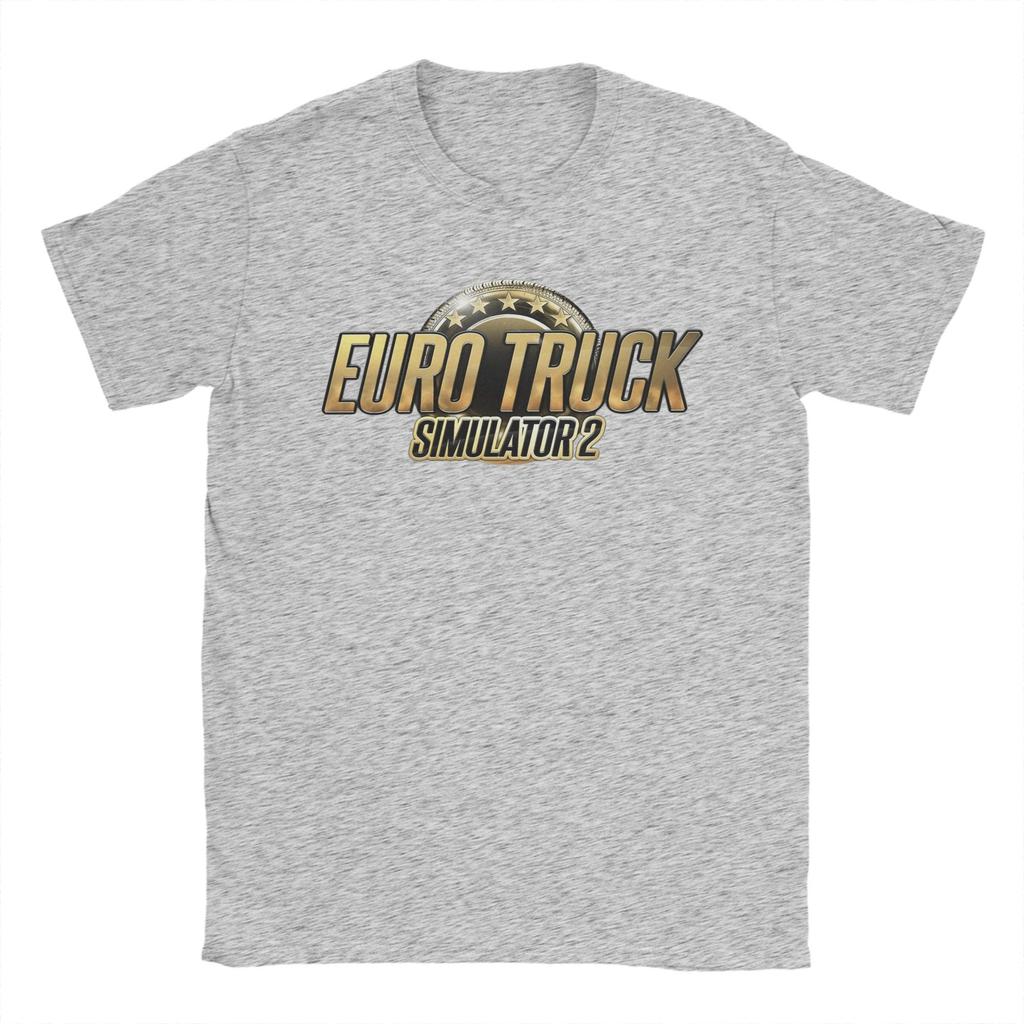 ИгрыEuro Truck Simulator 2 Мужские футболки Повседневные футболки с коротким рукавом с круглым вырезом Хлопок Летние топы