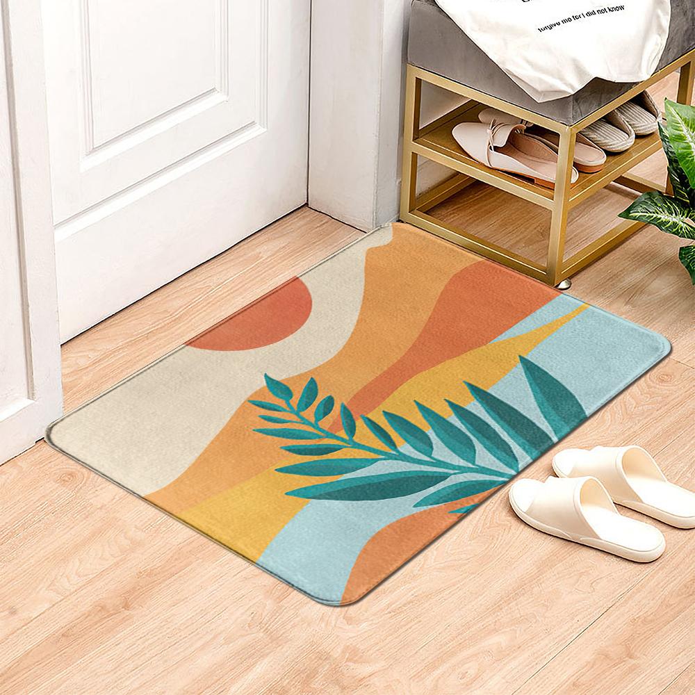 Коврик с рисунком тропических растений, дверной коврик, домашний впитывающий коврик, влагостойкий для крыльца, спальни