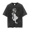 Japanese Horror Manga Tomie Style Acid Wash Graphic Unisex Heavyweight Cotton Oversized Streetwear TShirt