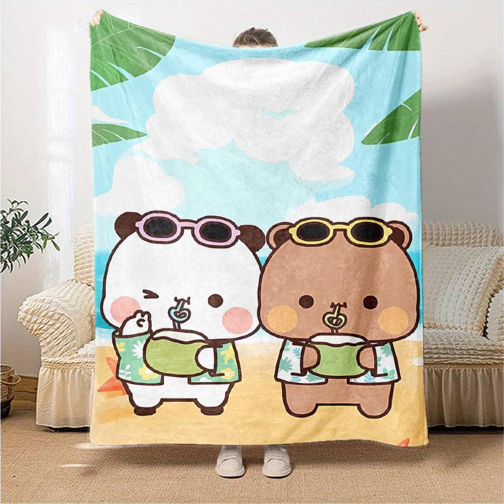 1pc Yier BuBu Bear3 Blanket, Gift, for Men and Women, Soft Blanket, Good for Sofa Bed Couch Travel, Lightweight Flannel Blanket