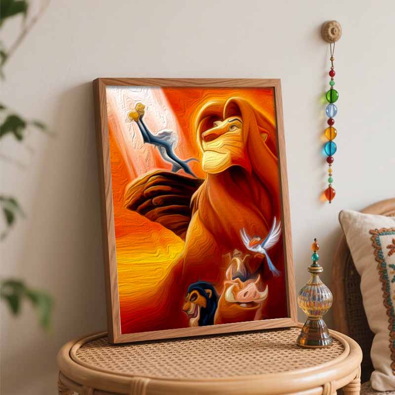 Disney Lion King Oil Art Painting Kit Home Wall Decor Handmade Gift for Simba Lovers Elegant Modern Canvas Craft Wall Art Design Art