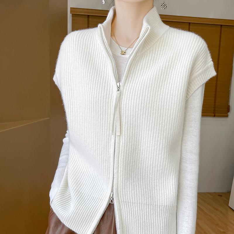 Женский кашемировый кардиган Qinghe Cashmere 30% кашемира 70% шерсти Осенний и зимний кашемировый кардиган Мягкий и теплый
