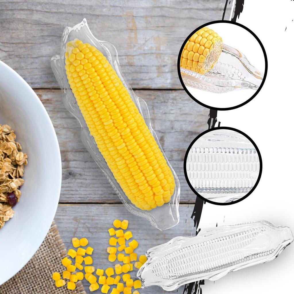 Стеклянная тарелка для кукурузы Сервировочное блюдо Блюдо в форме початка для подачи закусок, аперитивов и гарниров Прочный дизайн из прозрачного стекла