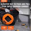 VEVOR Fish Tape Wire Cable Line Puller 36mx3,1mm (120ft 1/8 in) Steel with High Plastic Case