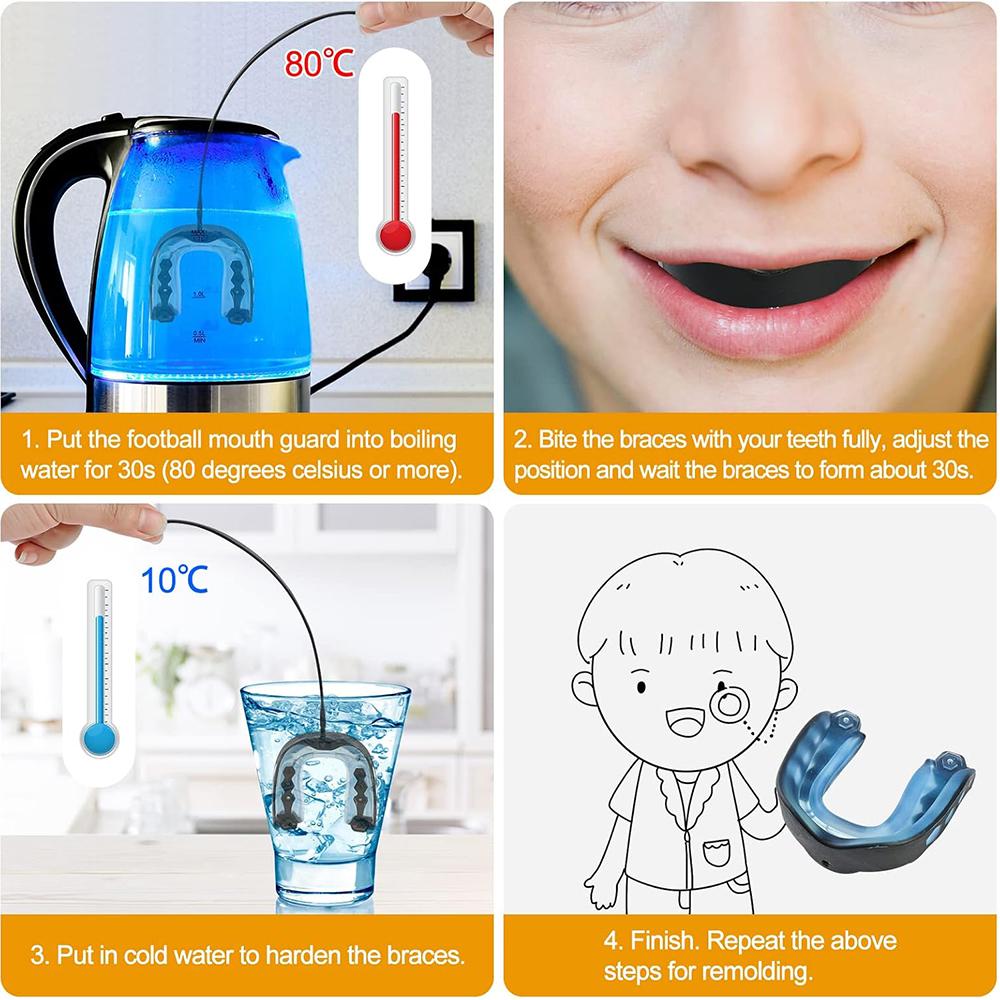 2pcs Football Mouth Guard with Strap For Football, Boxing, Lacrosse and Hockey