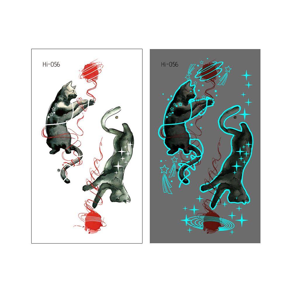 Star Feather Men Women Tattoo Sticker Blue Luminous Fake Tattoo Temporary Tattoos Body Art