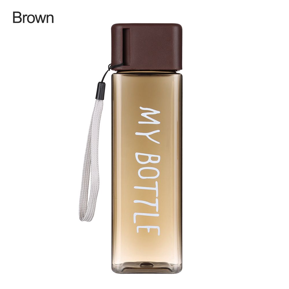 500ML Men Women Plastic Large Capacity Square Sports Water Bottle Coffee Juice Cup Drinking Cup