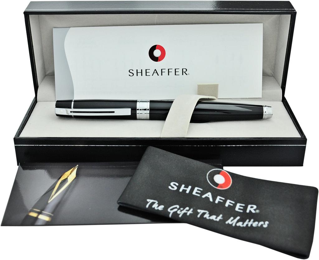 Sheaffer 300 Fountain Fine Solid Officially Imported Pen, Nib, Black, SGC9312PN-F,