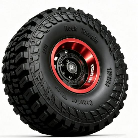 RS Red Spider 1/10 Внедорожник-краулер Jeep с колесами 1.9" War Soul, Красные и черные металлические диски Красный Кот