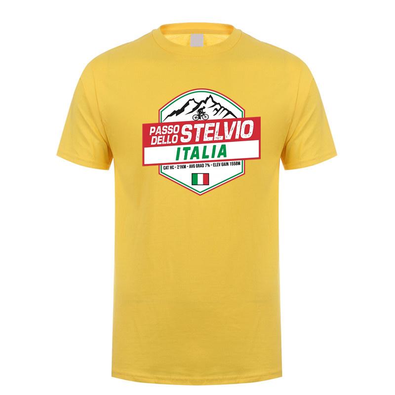 Passo Dello Stelvio Cycling Italy T Shirt Summer Fashion Unisex Unisex Short Sleeve Cool Streetwear Tops Cotton Unisexs Tshirt Dy196