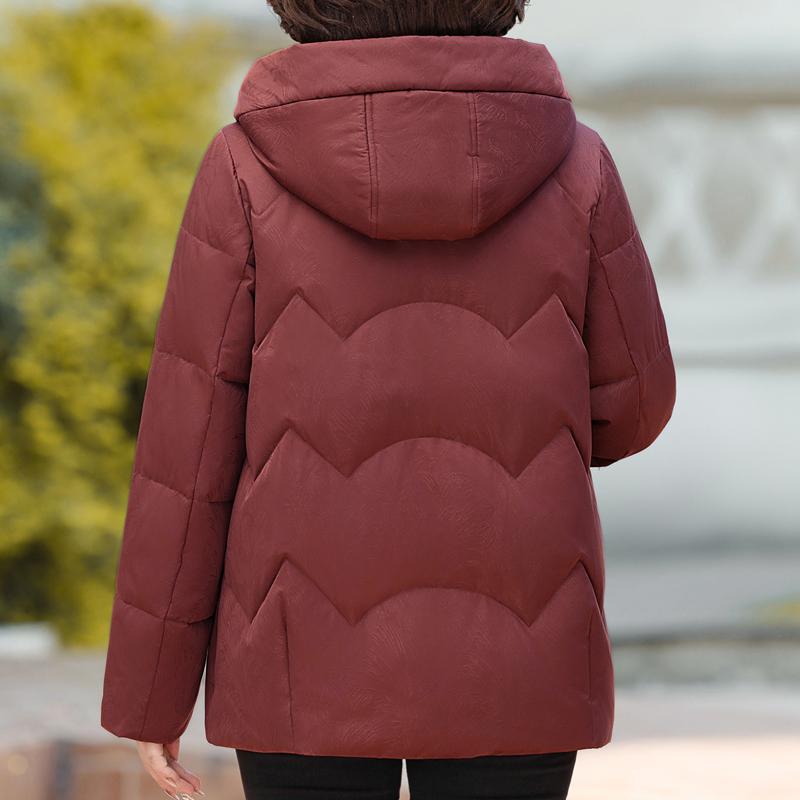 Зимнее короткое пуховое пальто для женщин, винтажная верхняя одежда больших размеров с капюшоном, элегантная, толстая, теплая, с вышивкой, пуховик, женские парки
