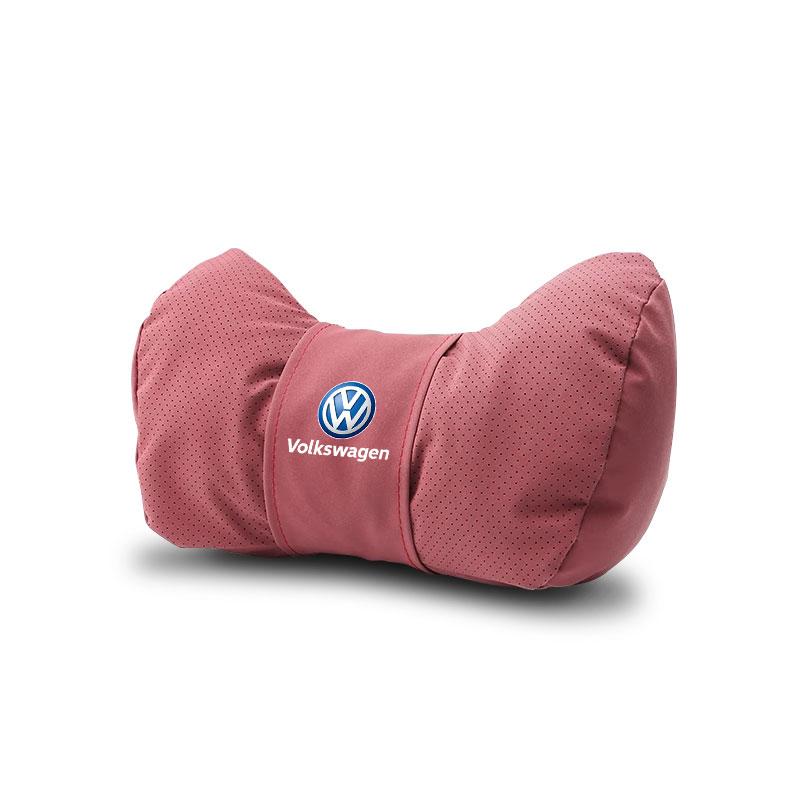 Car Seat Headrest Suede Soft Cotton Pillow Core Neck Pillow For VW Golf Amarok T5 Phaeton GTI Teramont ID3 Car Interior keychain zr4