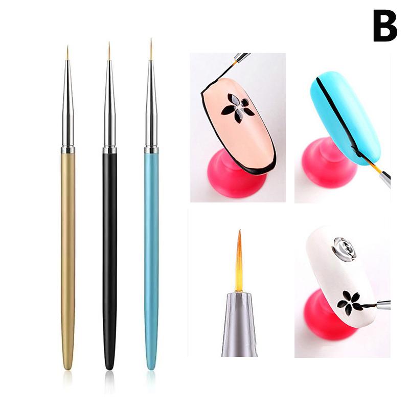 3 шт. Кисти для дизайна ногтей, лайнер, французская полоска, 3D кончики, линии, полоски, ручка для рисования своими руками, кисти для УФ-геля, кисти для рисования, маникюр, наборы инструментов для ногтей