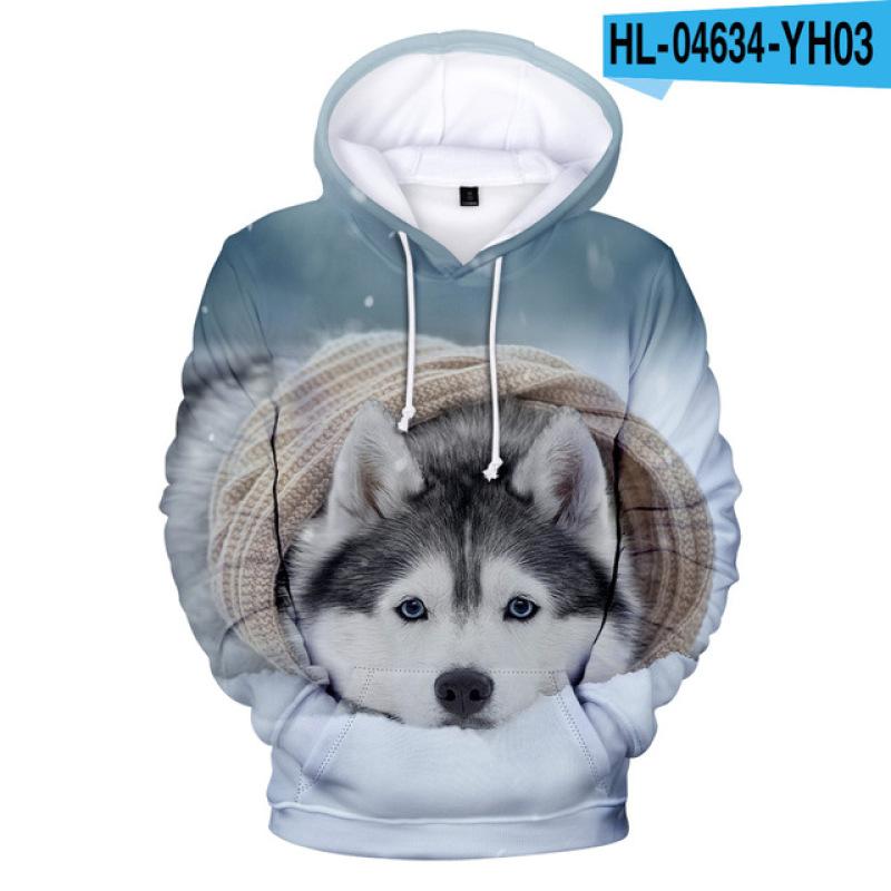 Толстовка с капюшоном для женщин и мужчин с 3D принтом собаки и хаски, уличная одежда, пуловер в стиле хип-хоп, куртка с капюшоном, мужская повседневная спортивная одежда