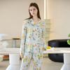 Womens Lightweight Cotton Pajama Set Long Sleeve Top Pants Comfortable Home Wear