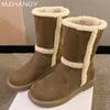 Модные меховые балетки женские ботильоны из замши модные зимние уютные туфли женские тренд 2025 новый бренд дизайнерские повседневные для ходьбы снежные боты женские