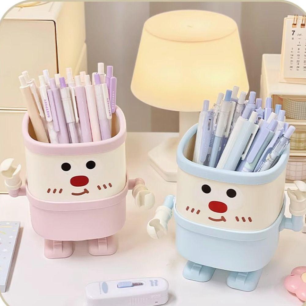 Plastic Pen Holder Cute Storage Bin Storage Container Trash Can Car