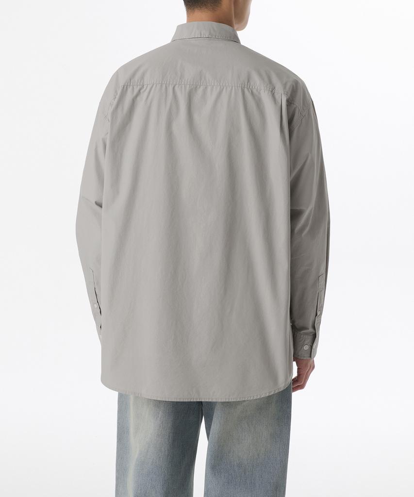 MUSINSA STANDARD Oversized Washed Poplin Shirt [Light Warm Grey]