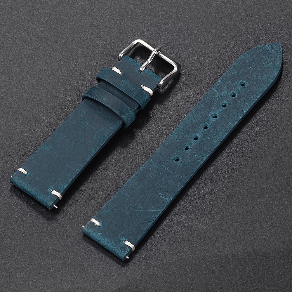 Ремешок для часов из телячьей кожи для Omega для Seiko Браслет 18 мм 20 мм 21 мм 22 мм 24 мм Ремешок Темно-коричневая прострочка для браслета Rolex