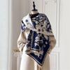 Winter Cashmere Scarf for Women Luxury Warm Shawl Floral Print Windproof Cape Pashmina Handerchief Designer Female Scarf