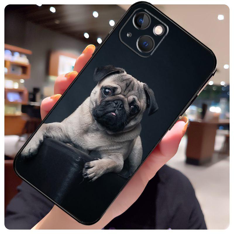 Чехол для iPhone 14 Pro Max 16 15 11 12 13 17 Pro Max mini 15 16 Plus 16e 17 Air с изображением мопса и французского бульдога