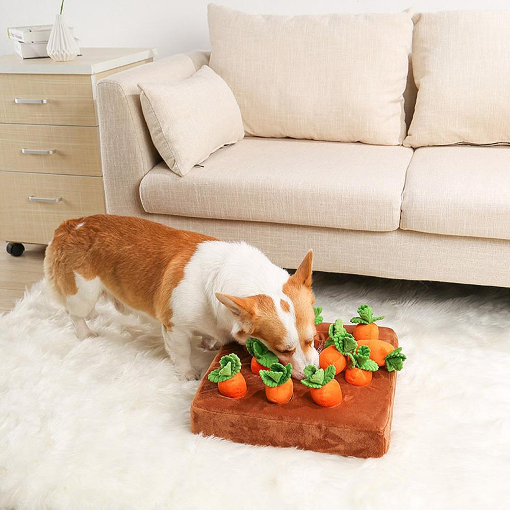 Carrot Interactive Dog Carrot Plush Toy Enrichment Dog Snuffle Puzzle Toys Cute Carrot Harvest Toy