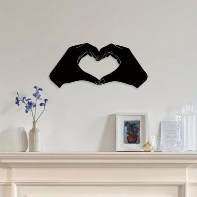 Металлический настенный декор Love Forever Heart Hands - элегантный декоративный акцент для дома и комнаты | Стильное настенное украшение для любого пространства