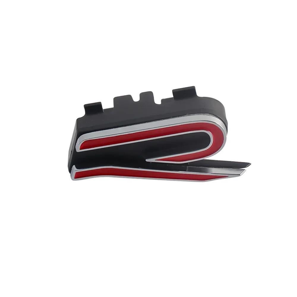 BHMTQ1 3D Car Head ABS Modified Front Grille R Logo Emblem Sticker For Volkswagen VW Rline Polo Passat B5 B7 Golf 8 Touran Caddy GTI
