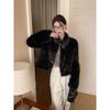 Экологически чистая шуба Зимняя маленькая новая имитация лисьего меха Модная женская одежда Черный воротник-стойка Топ Трендовый