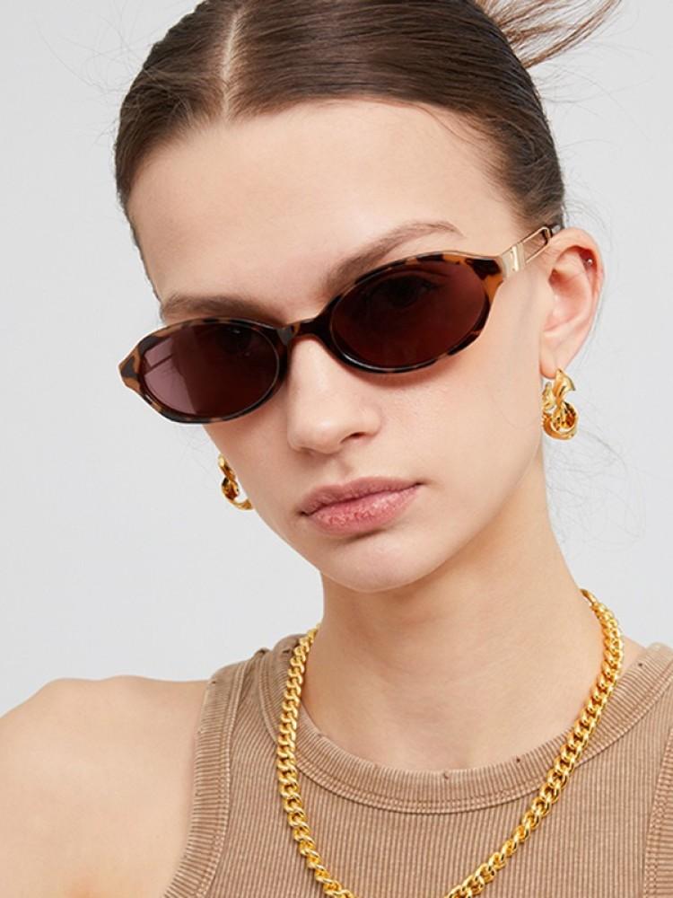 Retro Oval Small Frame Sunglasses Women Men Round Designer Brand Trendy Unisex Shades Eyewear Black  Femme