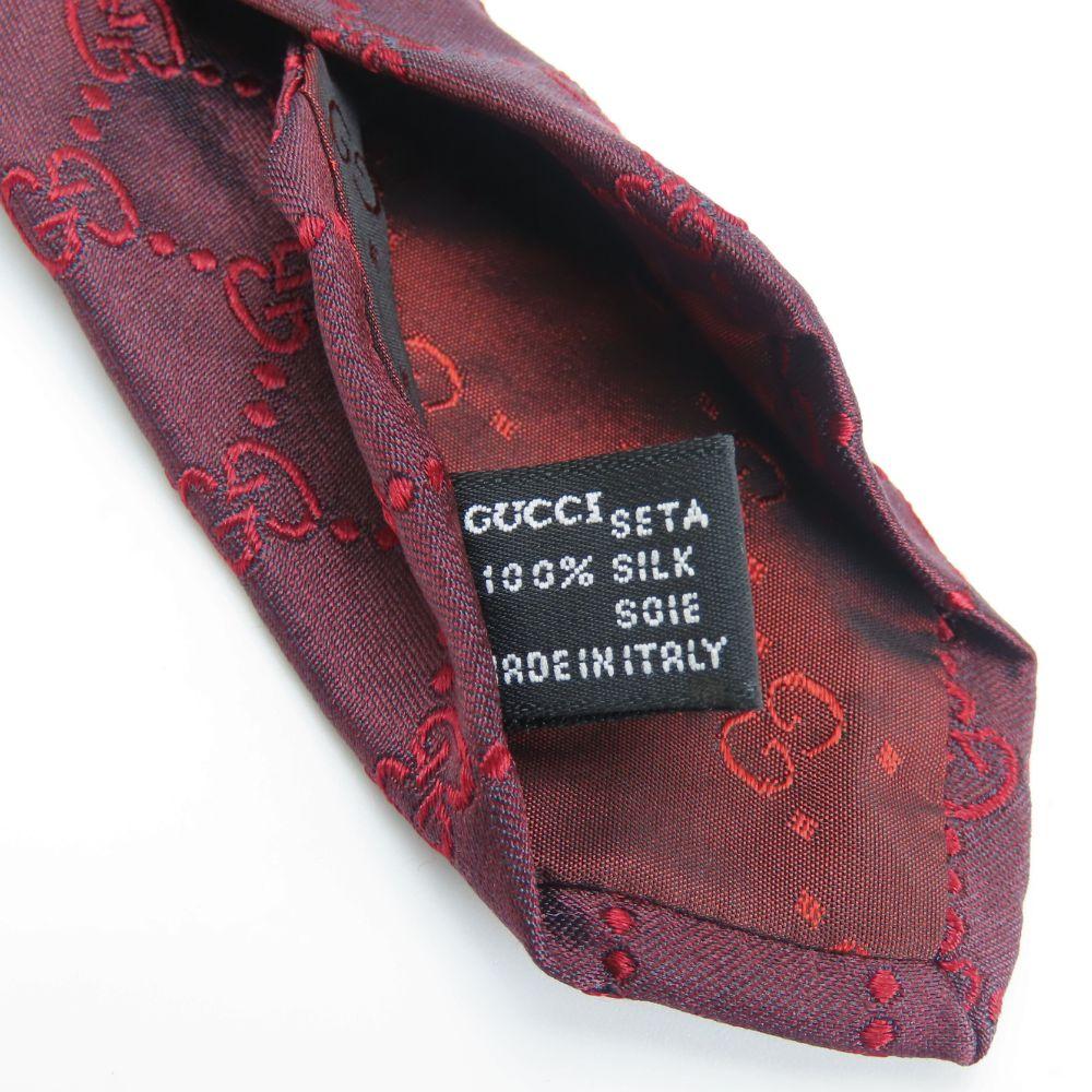 Used GUCCI tie GG silk Red Bordeaux suit