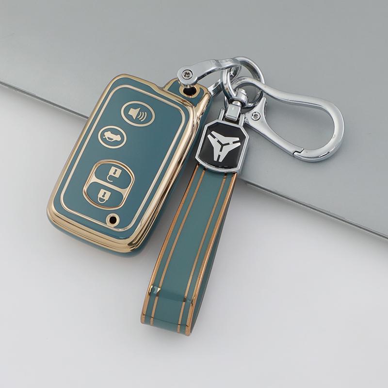 Premium Soft TPU Car Key Case Cover Shell for Toyota camry LAND CRUISER Prado REIZ Key Rings Keychain Bag Factory Direct
