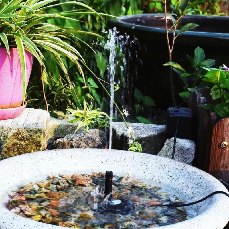 7V 1.5W Solar Powered Fountain Pumps Set With 8 Sprayed Head Fit for Garden Pond Bird Bath Decoration Water Circulation