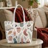 Cute Cozy Winter Pattern Tote Bag for Daily Commute Shopping Portable Shoulder Handbag