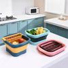 Foldable Strainer Fruit Vegetable Washing Basket Colander Dish Drainer Silicon Collapsible Drainer Kitchen Storage Tool