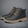 Модные мужские ботинки из натуральной кожи, роскошные кожаные ботильоны для мужчин с плюшевой подкладкой, теплые зимние мужские кроссовки для отдыха на открытом воздухе, размер 37-47