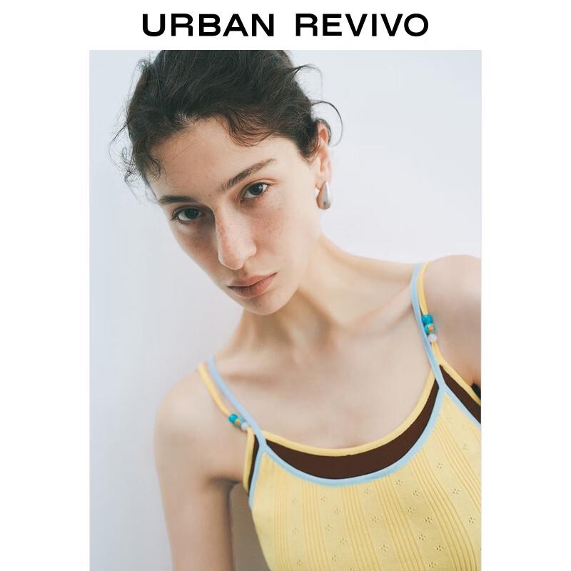 Женский вязаный топ-ками на бретелях UR 2025 с цветными блоками UYL950077