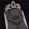 Комплекты ювелирных изделий принцессы невесты для женщин, модные диадемы, свадебные комплекты ожерелий, короны, серьги, свадебные комплекты ожерелий, пышные украшения