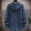 Mens Baggy Full Zip Sweater Coats Hooded Casual Warm Tops Plain Outwear Jackets